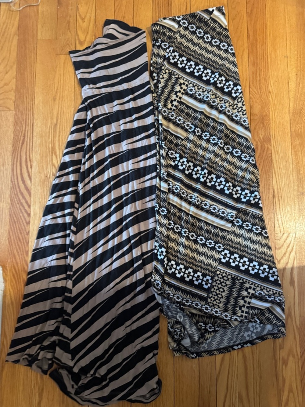 Maxi Skirt Bundle Size Large | Brown, Black & White | 2 Pieces